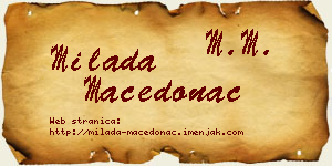 Milada Macedonac vizit kartica